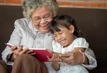 Grandmother and granddaughter