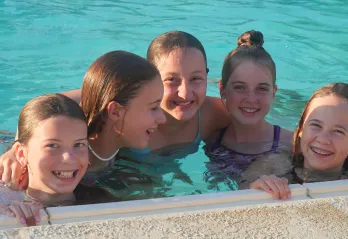 Girls at the pool
