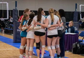 Volleyball group huddle