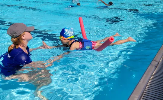 Kids learning safety around water at the Y.