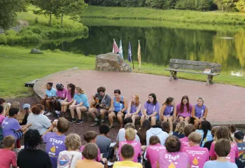 A group of Camp Weaver staff and kids at Camp Weaver.