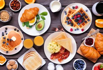 Breakfast on table