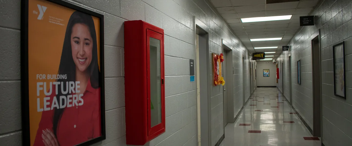 A photo of a hallway in the Reidsville YMCA.