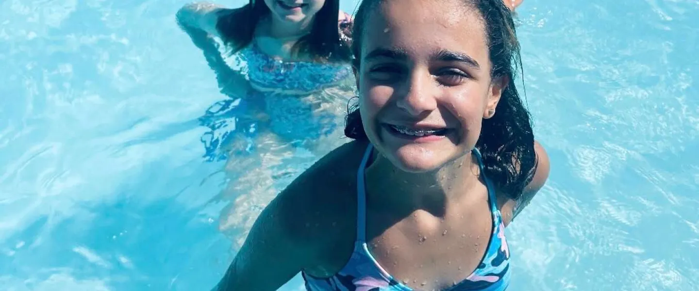 Campers swimming