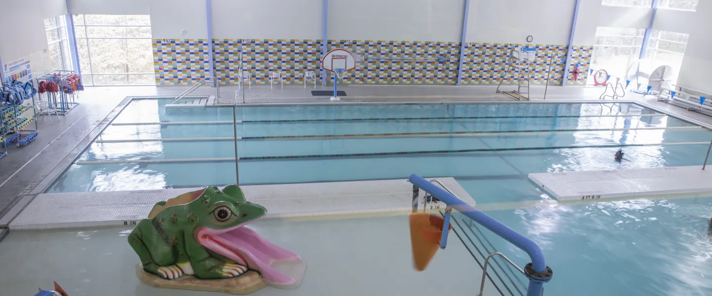 An overhead photo of the Hayes-Taylor YMCA's pool.