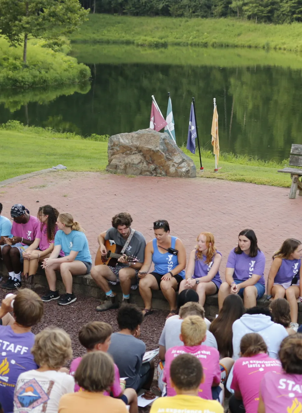A group of Camp Weaver staff and kids at Camp Weaver.