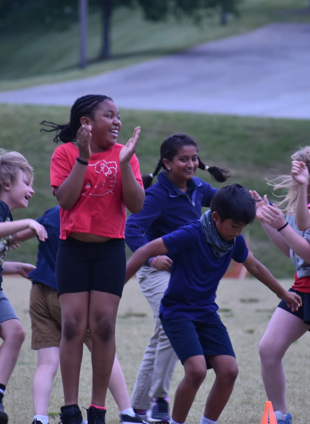 After school at Spears YMCA kickball outside kids having fun