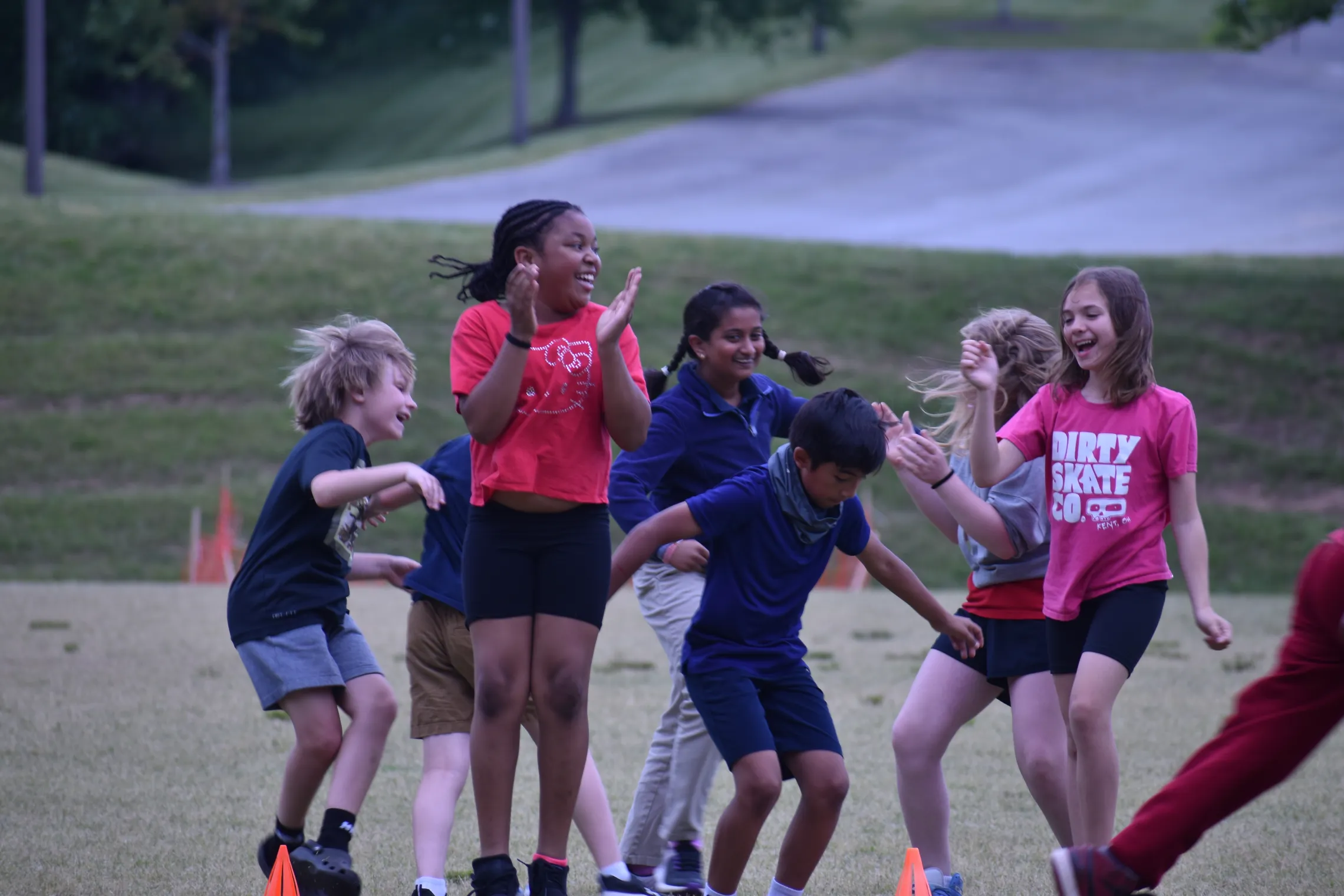 After school at Spears YMCA kickball outside kids having fun