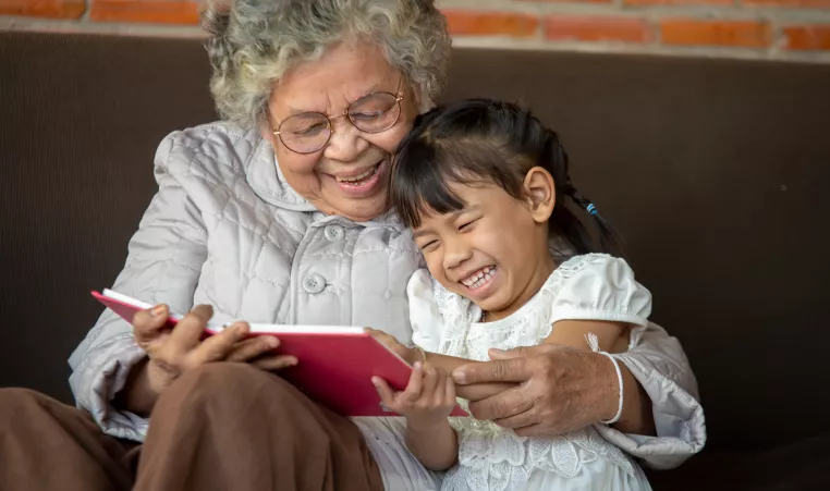 Grandmother and granddaughter