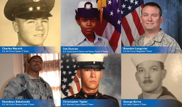 Y team members who are veterans.