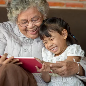 Grandmother and granddaughter