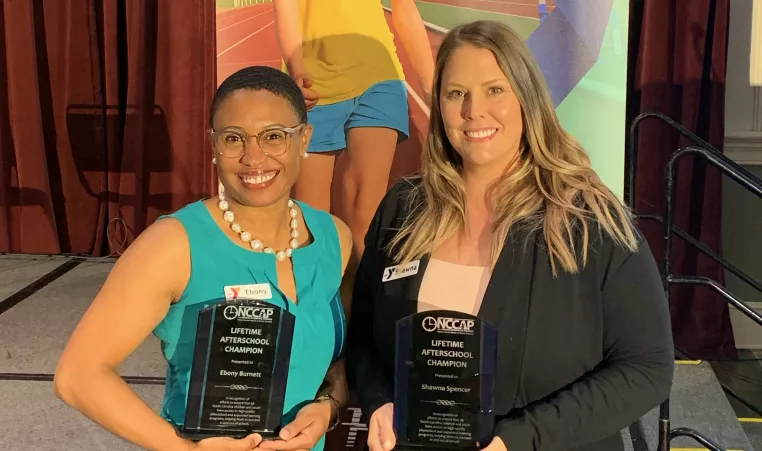 Ebony Burnett and Shawna Spencer won the 2022 Lifetime Afterschool Champions award.
