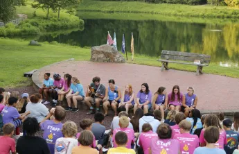 A group of Camp Weaver staff and kids at Camp Weaver.