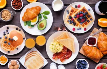 Breakfast on table