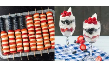 Fruit American flag and fourth of July treat