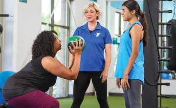 Personal training helping a financial assistance recipient