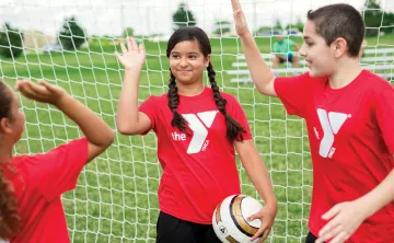 children playing soccer