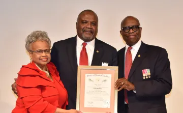 Larry Burnett receives the NC Long Leaf Pine Award