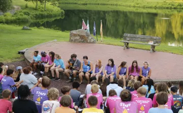 A group of Camp Weaver staff and kids at Camp Weaver.