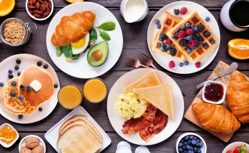 Breakfast on table