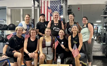 A group photo of participants in the Veterans Day WOD CHAD1000X program at the Ragsdale Family YMCA.