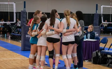 Volleyball group huddle